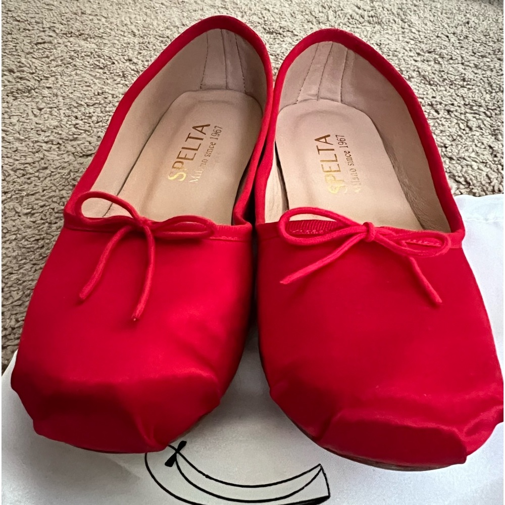 Spelta ballerina flats size 36 DALILA in Cardinal Red Satin